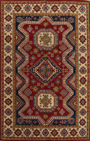 Red Super Kazak Chechen Oriental Area Rug 7x10