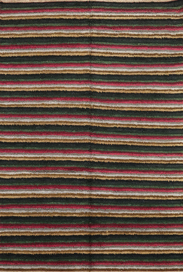 Silk Stripe Modern Oriental Area Rug 8x11