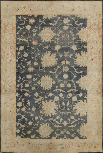 Antique Floral Oushak Turkish Area Rug 9x12