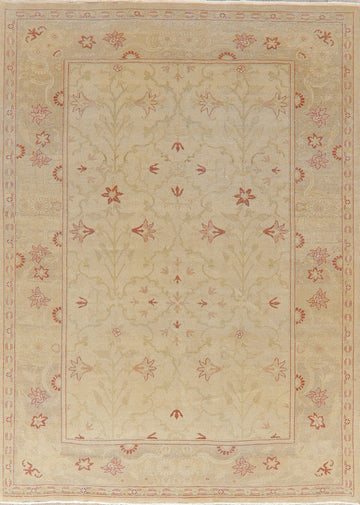 Antique Look Flora Oushak Turkish Area Rug 6x8