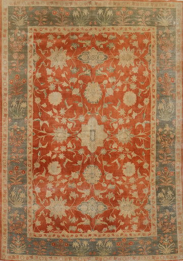 Antique Vegetable Dye Oushak Turkish Area Rug 8x11