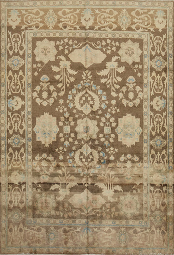 Antique Look Muted Floral Sultanabad Persian Area Rug 7x10