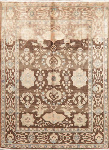 Antique Look Muted Floral Sultanabad Persian Area Rug 7x9