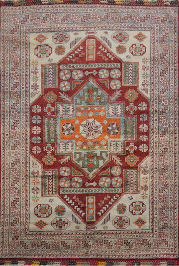 Vegetable Dye Super Kazak Oriental Rug 5x7