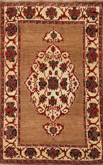 Handmade Wool Geometric Bidjar Persian Rug 4x6