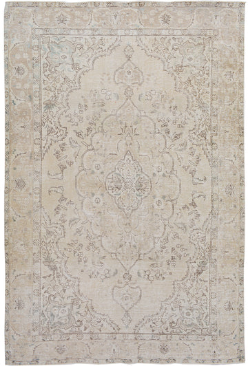 Muted Floral Tabriz Persian Area Rug 6x10