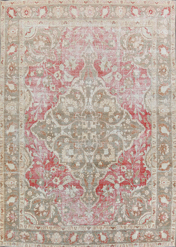 Pre-1900 Antique Vegetable Dye Tabriz Persian Area Rug 9x12