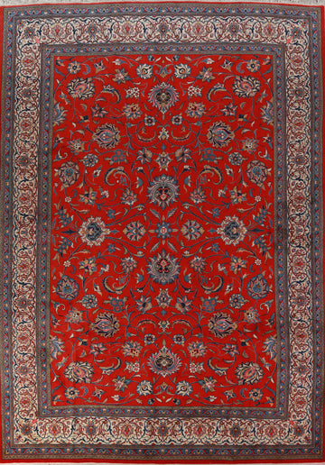 Floral Red Sarouk Persian Area Rug 10x13