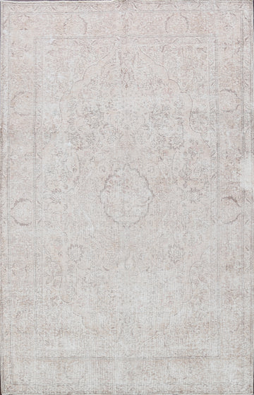 Muted Distressed Tabriz Persian Area Rug 7x10