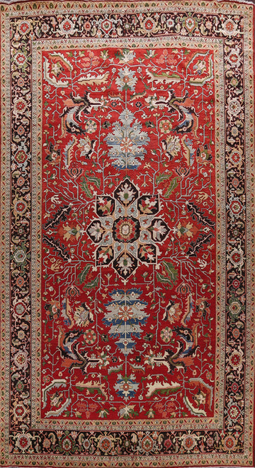 Heriz Serapi Vegetable Dye Large Red Rug 12x18