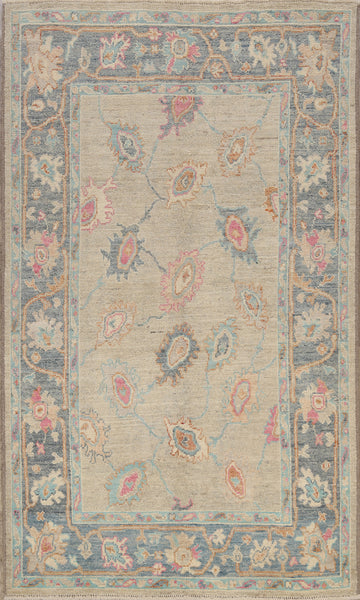 Floral Oushak Oriental Area Rug 5x7