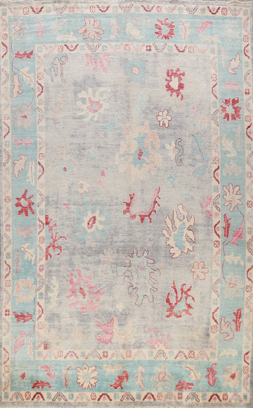 Distressed Oushak Oriental Area Rug 9x12