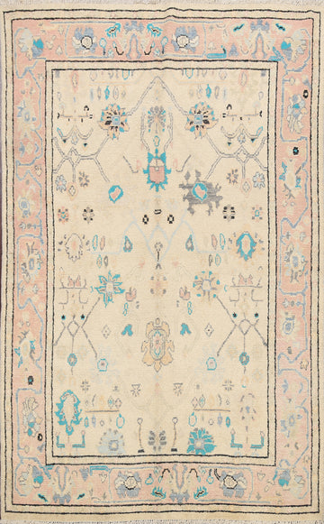 Floral Oushak Oriental Area Rug 5x7
