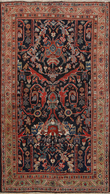 100% Vegetable Dye Antique Mahal Persian Area Rug 4x6
