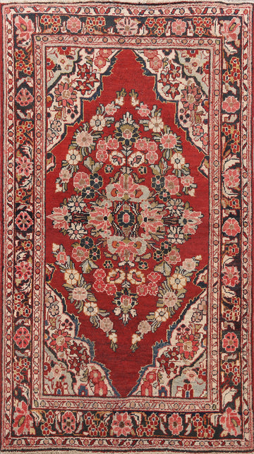 Antique Floral Mahal Persian Area Rug 4x7