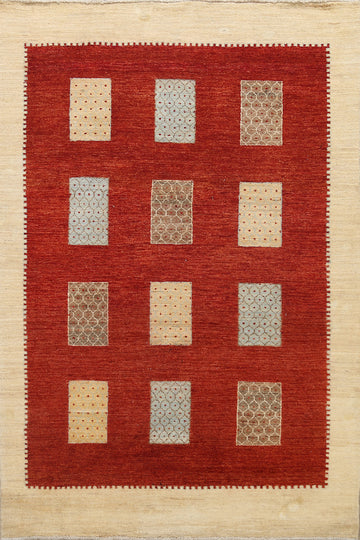Geometric Modern Gabbeh Kashkoli Oriental Area Rug 6x8