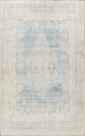Muted Distressed Kerman Persian Area Rug 10x13