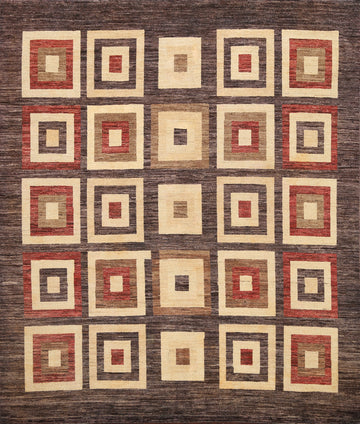 Geometric Gabbeh Kashkoli Oriental Area Rug 8x8 Square