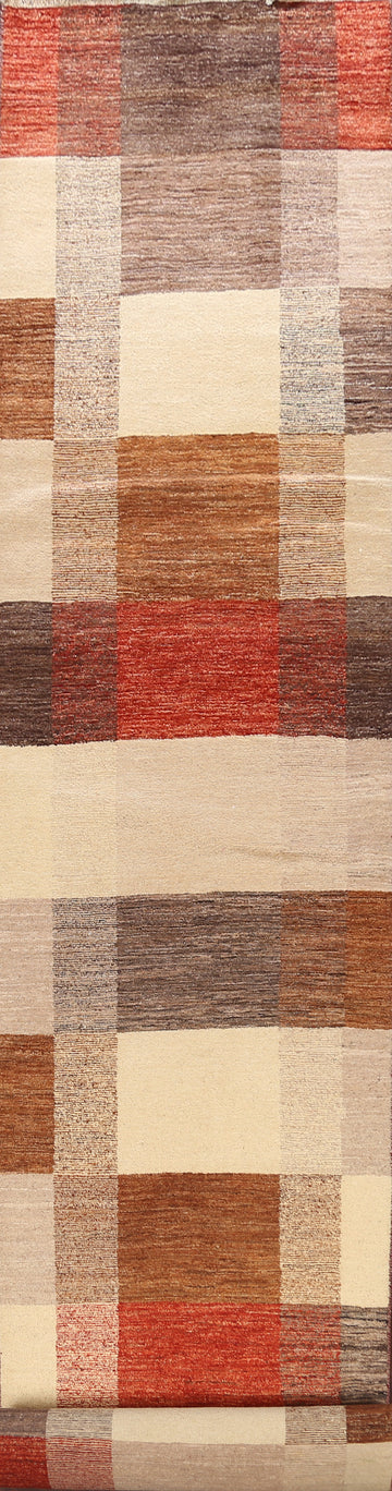 Modern Gabbeh Kashkoli Oriental Runner Rug 3x21