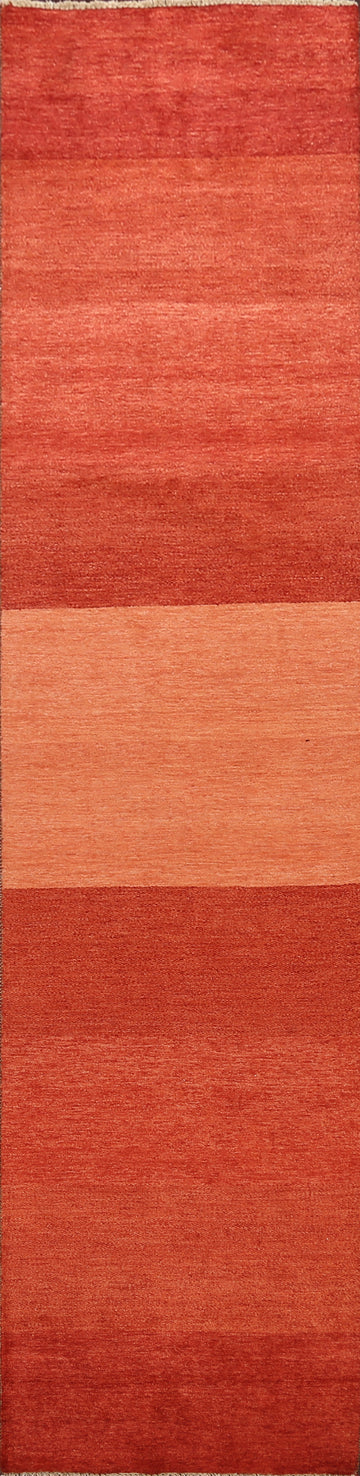 Modern Gabbeh Kashkoli Oriental Runner Rug 3x12