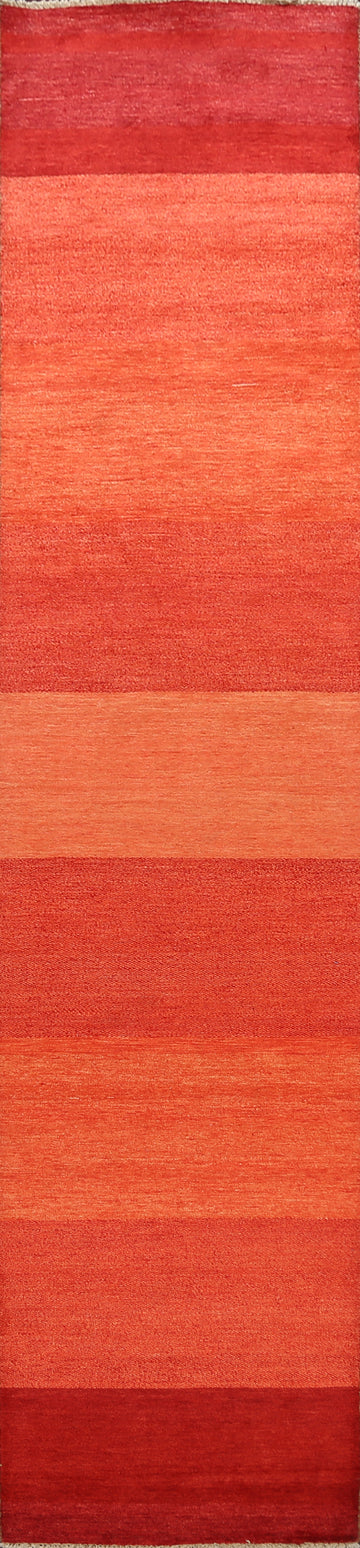 Modern Gabbeh Kashkoli Oriental Runner Rug 3x13
