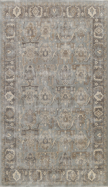 Silver Washed Ziegler Turkish Area Rug 7x10