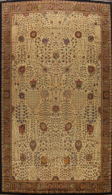 Vegetable Dye Floral Agra Oriental Area Rug 12x19