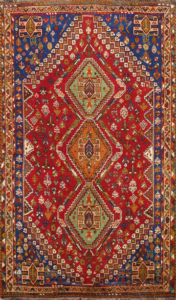 Vegetable Dye Abadeh Nafar Persian Area Rug 4x5