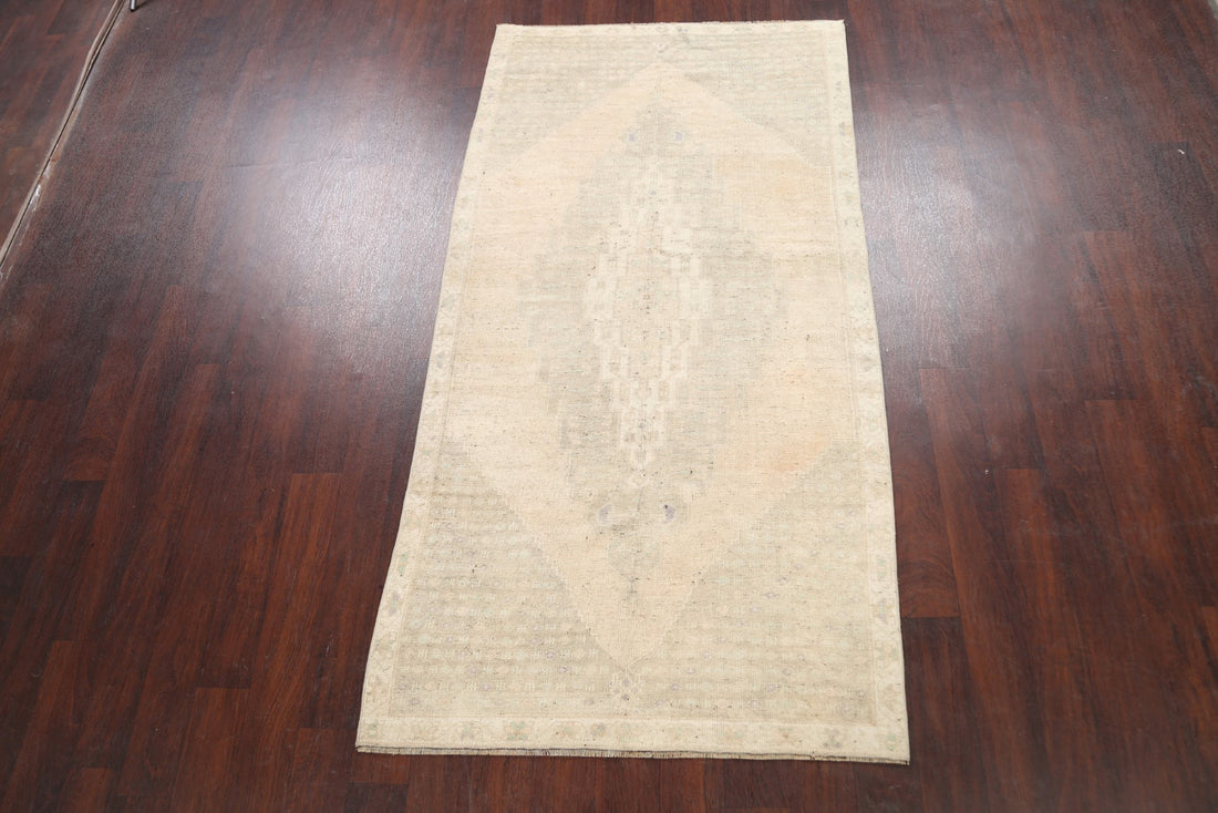 Antique Geometric Anatolian Turkish Area Rug 4x7