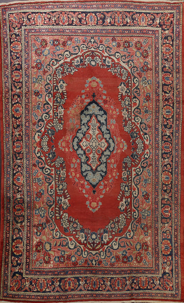 Antique Floral Mahal Persian Area Rug 8x11