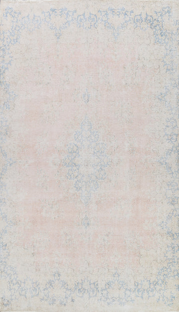 Muted Distressed Kerman Persian Area Rug 8x12