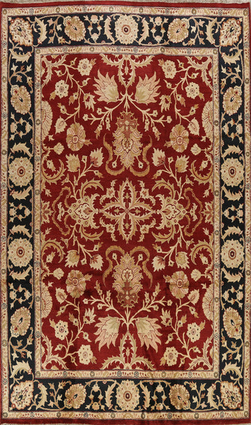 All-Over Floral Agra Red and Black Area Rug 9x12