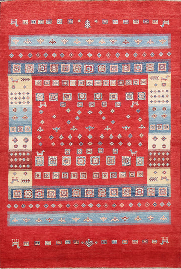 100% Vegetable Dye Super Tribal Kazak Oriental Area Rug 6x9