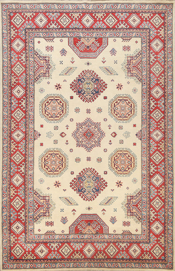 100% Vegetable Dye Super Kazak Oriental Area Rug 6x9