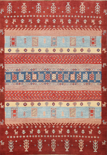 100% Vegetable Dye Super Tribal Kazak Oriental Area Rug 6x8