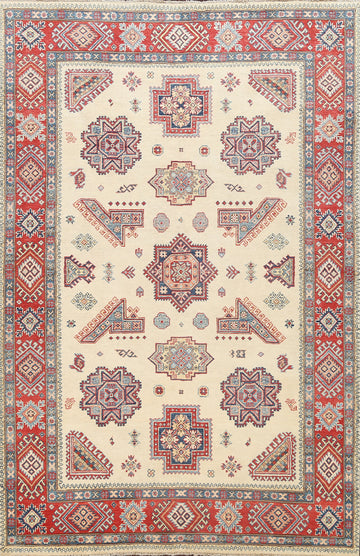 100% Vegetable Dye Super Kazak Oriental Area Rug 6x9