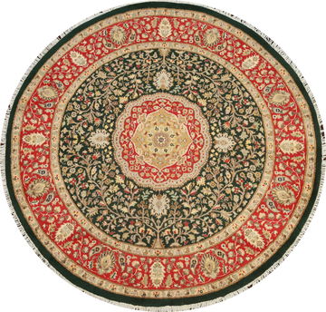 100% Vegetable Dye Round Royal Tabriz Oriental Area Rug 5x5