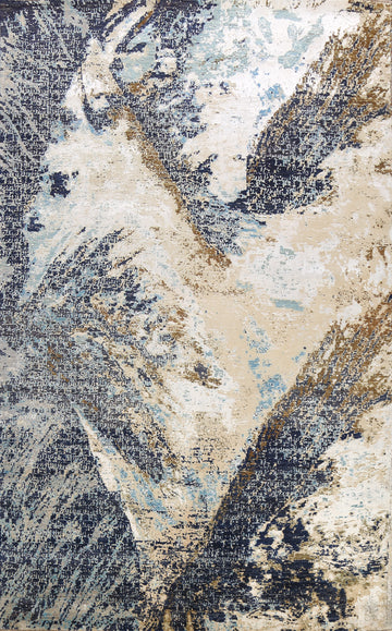 Vegetable Dye Contemporary Abstract Oriental Area Rug 9x12