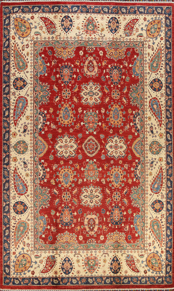 100% Vegetable Dye Floral Kazak Oriental Area Rug 7x10