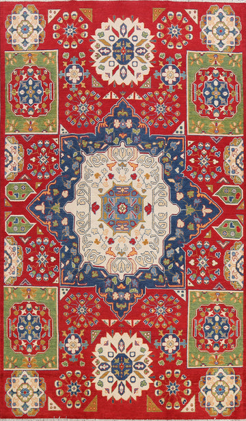 Geometric Kazak Oriental Area Rug 6x9