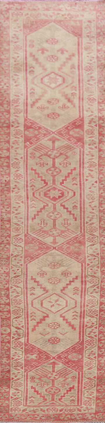 Muted Geometric Oushak Oriental Runner Rug 2x12