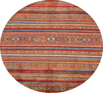Vegetable Dye Moharramat Oriental Area Rug 8x8 Round