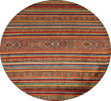 100% Vegetable Dye Round Moharramat Oriental Area Rug 8x8