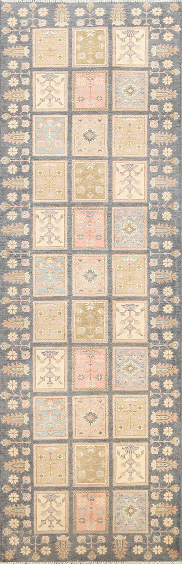 Geometric Kazak Oriental Runner Rug 3x10