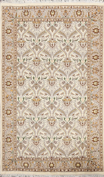 Vegetable Dye Floral Tabriz Oriental Area Rug 4x6