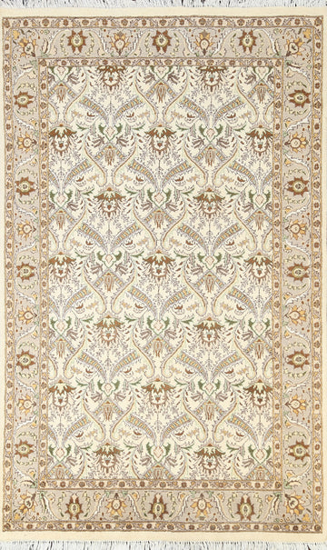 Vegetable Dye Floral Tabriz Oriental Area Rug 4x6