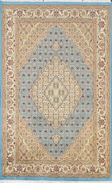 100% Vegetable Dye Tabriz Mahi Oriental Area Rug 4x6