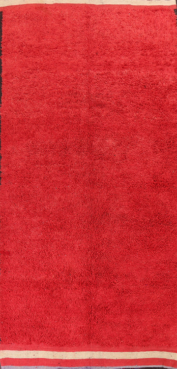 Solid Red Moroccan Oriental Area Rug 6x13
