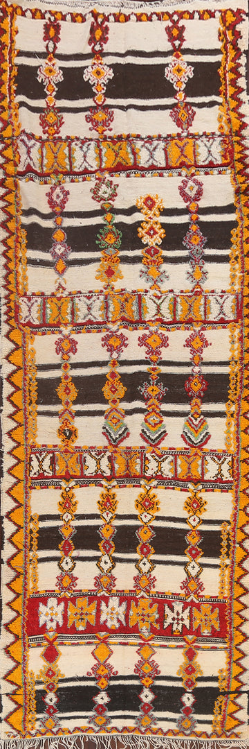 Antique Wool Moroccan Oriental Runner Rug 5x13