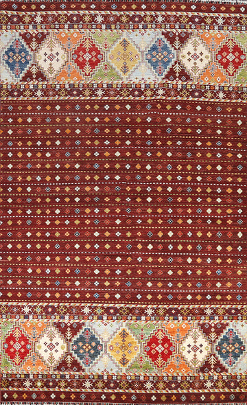 Vegetable Dye Kazak Oriental Area Rug 7x11